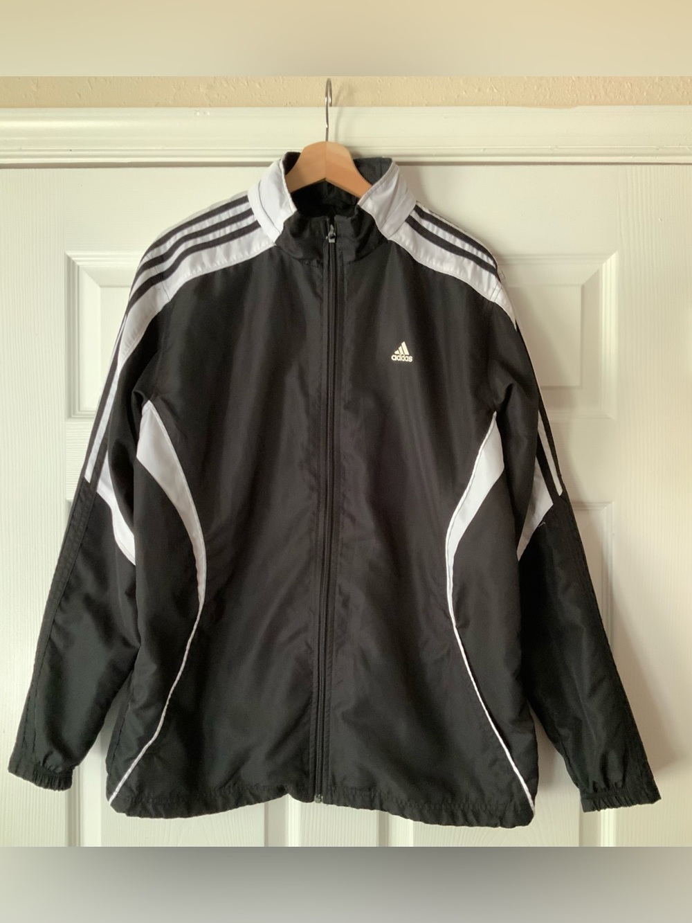 adidas Black and White Windbreaker Jacket